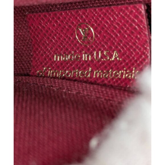 Pre-owned Louis Vuitton Monogram Pochette Felicie Chain Wallet Brown Fuchsia - Picture 14 of 14